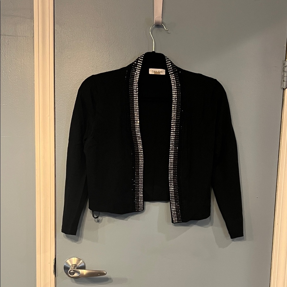 Calvin Klein Black Blouse with Silver Accents